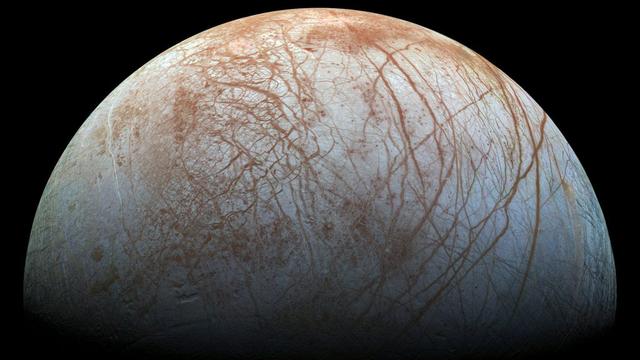 Europe est l'une des 67 lunes de Jupiter. Cette image a été capturée par la sonde Galileo de la NASA vers la fin des années 1990. [EPA/NASA - JPL-Caltech/Seti institute]