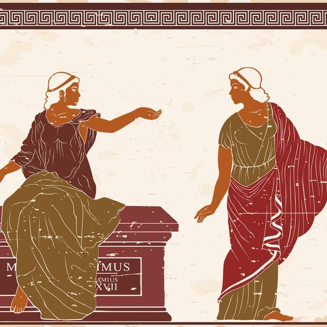 Illustration de deux femmes de la Grèce antique. [Depositphoto - migfoto]