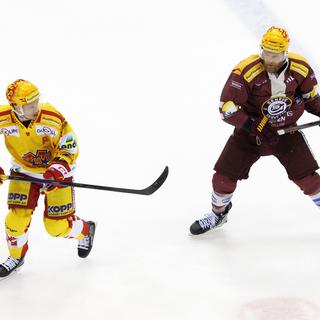 En hockey sur glace, la finale des play-off oppose Bienne à Genève-Servette. [PostFinance/Keystone - Salvatore Di Nolfi]