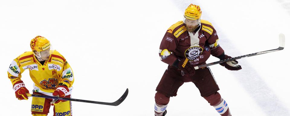 En hockey sur glace, la finale des play-off oppose Bienne à Genève-Servette. [PostFinance/Keystone - Salvatore Di Nolfi]