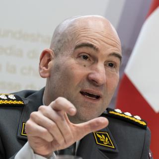 Le chef de l'armée suisse Thomas Süssli à berne, 15.02.2023. [Keystone - Anthony Anex]