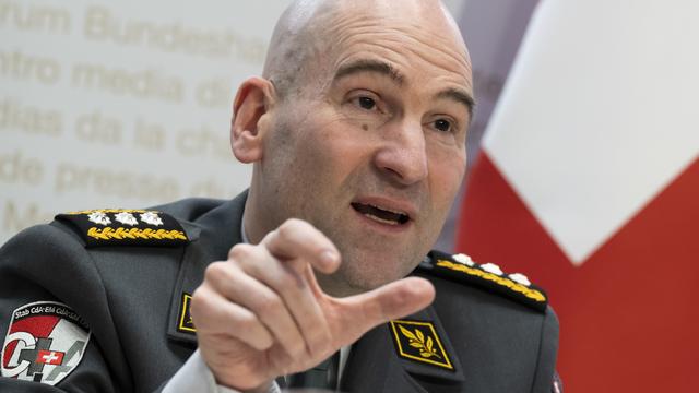 Le chef de l'armée suisse Thomas Süssli à berne, 15.02.2023. [Keystone - Anthony Anex]