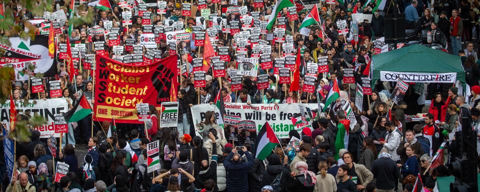 Vaste manifestation en soutien à la Palestine à Londres. [Keystone - Tayfun Salci]