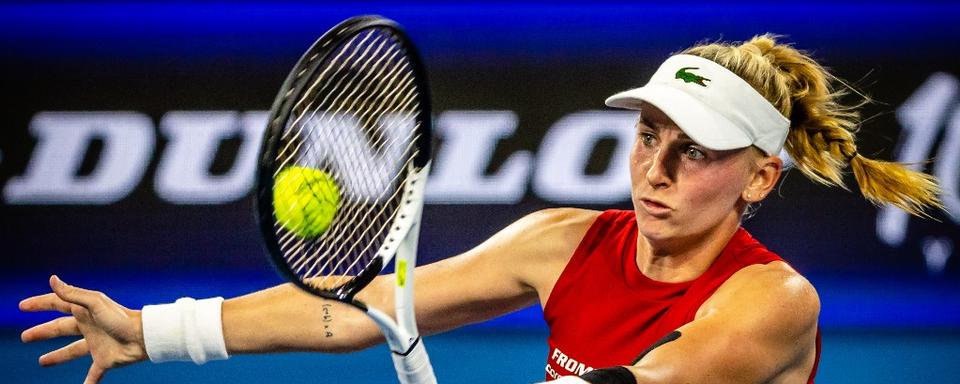 Jil Teichmann n'a pas tenu la distance face à Magda Linette. [AFP - Patrick Hamilton]