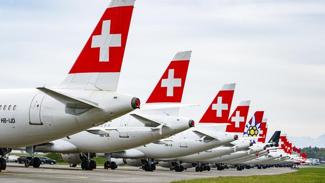 Des avions de Swiss. [Keystone - Valentin Flauraud]