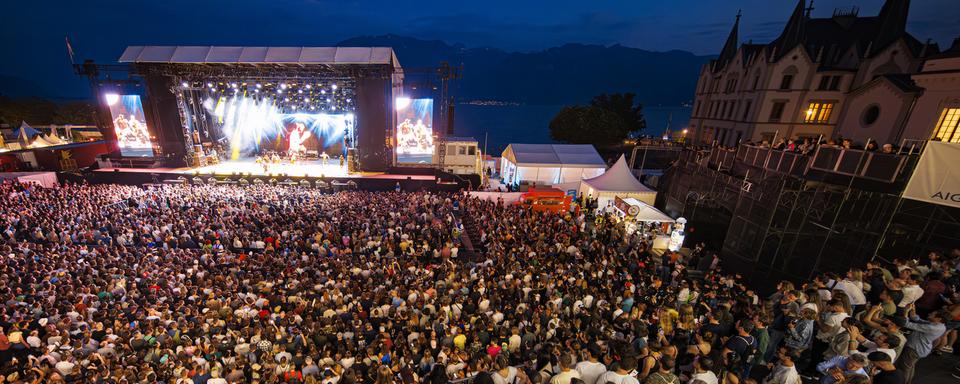 La place du Marché de Vevey pouvait accueillir entre 10'000 et 12'000 spectateurs et spectatrices par soir. [Valentin Faraud - Keystone]