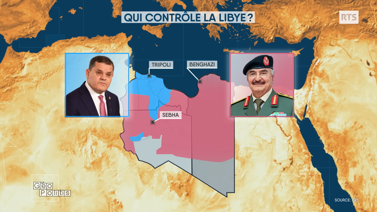 Deux autorités rivales se disputent le pouvoir en Libye. [RTS - Géopolitis]