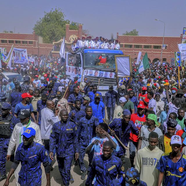 Le Nigeria, pays le plus peuplé d'Afrique, élit un nouveau président ce samedi 25.02.2023. [Keystone - AP Photo/Joshua Olatunji]