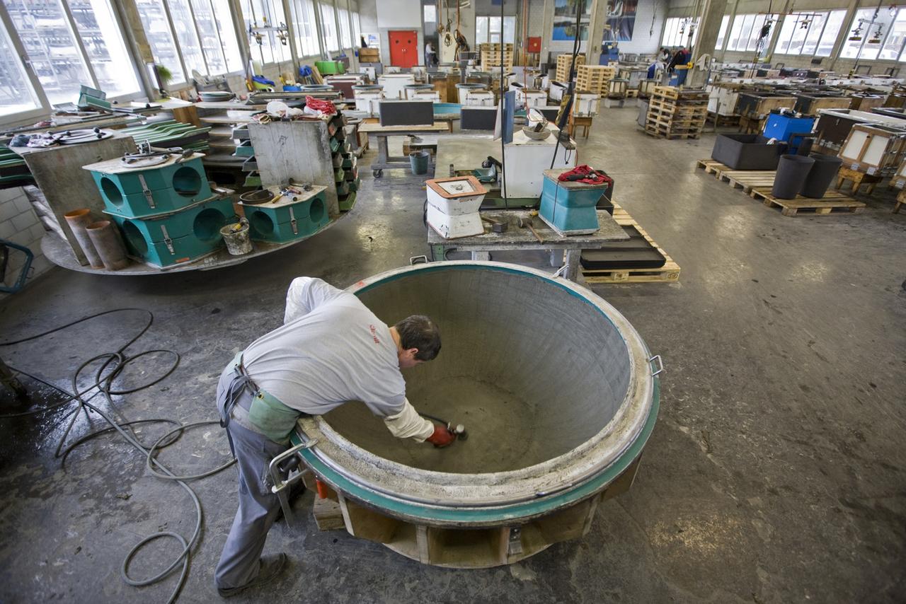 Les locaux de l'usine Eternit de Payerne, photographiés ici en 2009. [Keystone - Alessandro Della Bella]