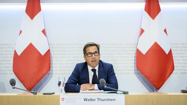 Le chancelier de la Confédération Walter Thurnherr, le 3 mars 2023. [Keystone - Anthony Anex]