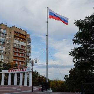 Un drapeau russe flotte à Melitopol (image d'archive). [Reuters - Alexander Ermochenko]