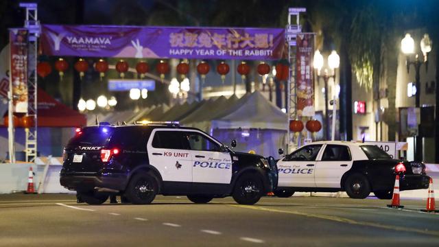 La police est intervenue en force après la fusillade de Monterey Park. [Keystone - EPA/Caroline Brehman]