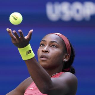 La joueuse de tennis afro-américaine Coco Gauff lors d'un match de l'US Open en 2023. [Keystone/AP Photo - Eduardo Munoz Alvarez]