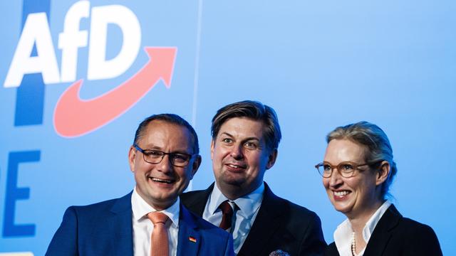 Le parti d'extrême-droite Alternative für Deutschland (AfD) est porté par des sondages record. [Keystone/EPA - Clemens Bilan]