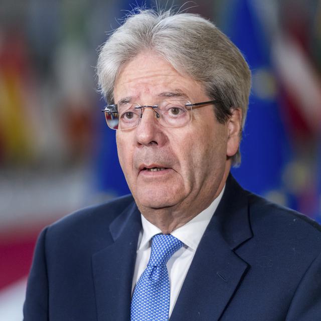 Le commissaire européen à l'économie Paolo Gentiloni. [Keystone - AP Photo/Geert Vanden Wijngaert]