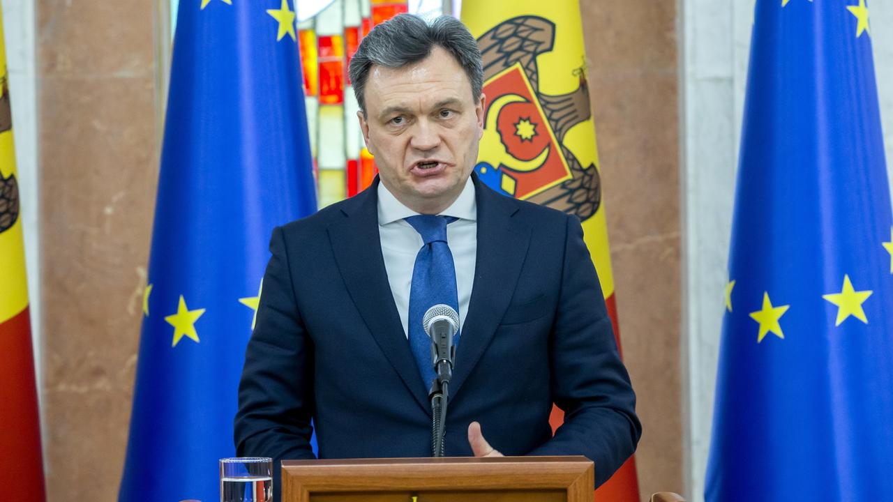 Le nouveau Premier ministre moldave Dorin Recean à Chisinau, 10.02.2023. [EPA/Keystone - Dumitru Doru]