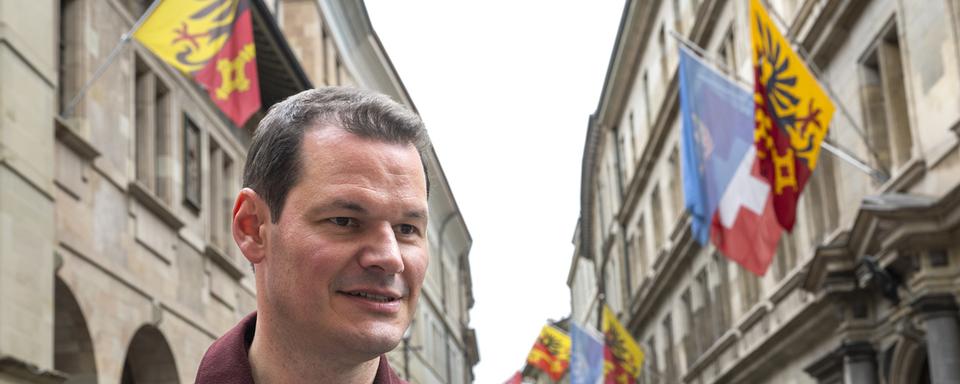 Pierre Maudet retrouve le Conseil d'Etat genevois. [Keystone - Martial Trezzini]