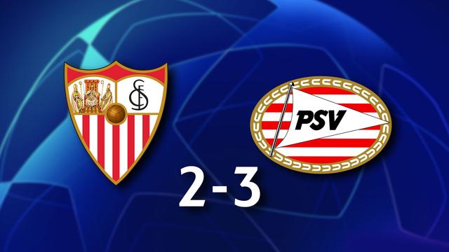 5e journée, Séville - PSV Eindhoven (2-3) : Le PSV Eindhoven renverse le match dans le temps additionnel