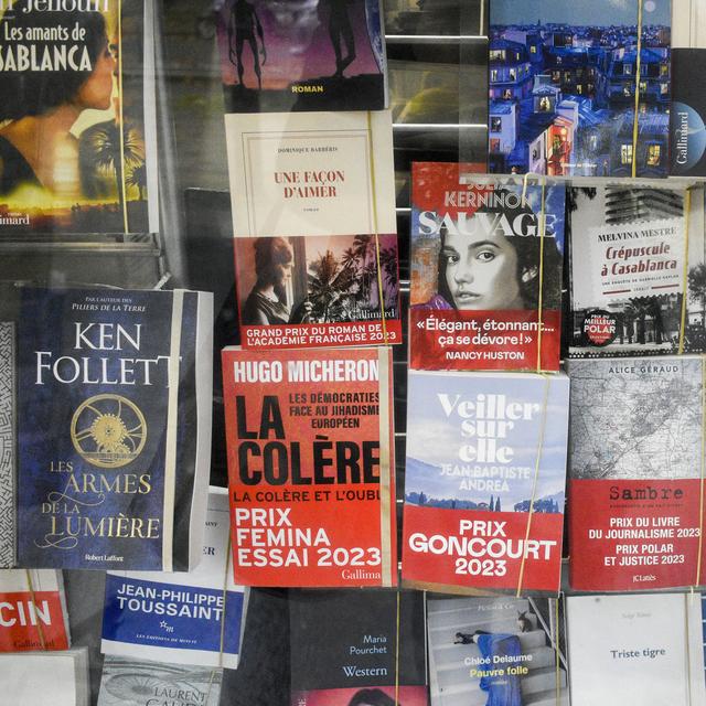 Vitrine d'une librairie à Paris le 17 novembre 2023. [AFP - Magali Cohen]