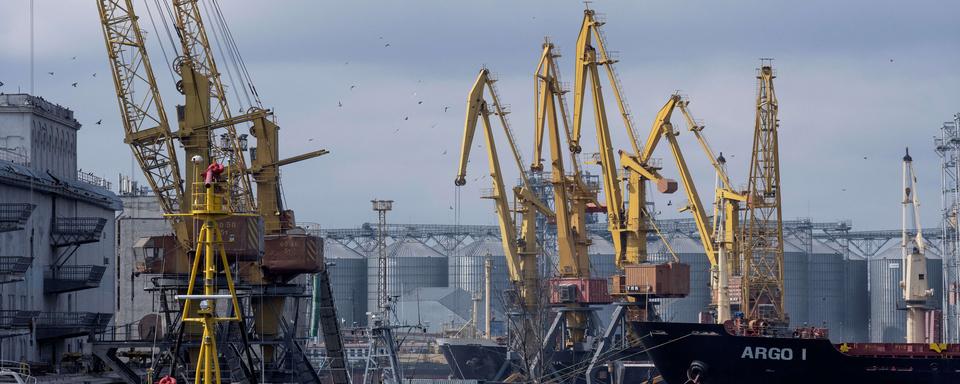 Un terminal céréalier du port d'Odessa en avril 2023. [Reuters - Ritzau Scanpix/Bo Amstrup]