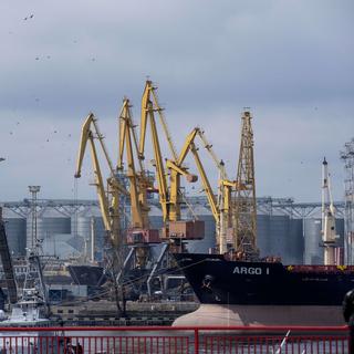 Un terminal céréalier du port d'Odessa en avril 2023. [Reuters - Ritzau Scanpix/Bo Amstrup]