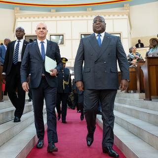 La visite d’Alain Berset en République démocratique du Congo. [Keystone - Béatrice Devènes]