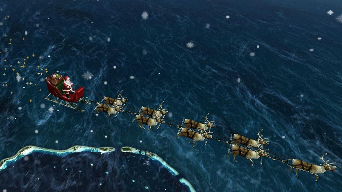 Capture d'écran du traîneau du Père Noël suivi par l'armée américaine. [www.noradsanta.org]