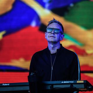 Le retour du groupe Depeche Mode sans leur claviériste Andy Fletcher, décédé en 2022 des suites de l'hypertension. [Keystone/EPA - Filip Singer]