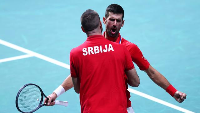 Novak Djokovic et Miomir Kecmanovic célébrent la qualification pour les demies. [Imago - Ella Ling]