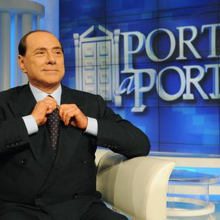 Silvio Berlusconi avant une émission de la RAI en février 2008. [AFP - Alberto Pizzoli]