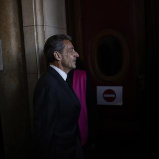 L'ancien président français Nicolas Sarkozy à son arrivée à la Cour d'appel de Paris. [Keystone/EPA - Yoan Valat]