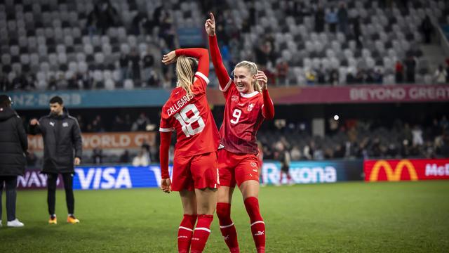 L'équipe de foot féminin Suisse s'est qualifiée pour les 8ème de finale au mondial. [Keystone - Michael Buholzer]
