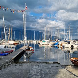 Le port de la Tour-de-Peilz, le 28 juillet 2023 pour l'émission On se jette à l'eau. [RTS - Maya Chollet]