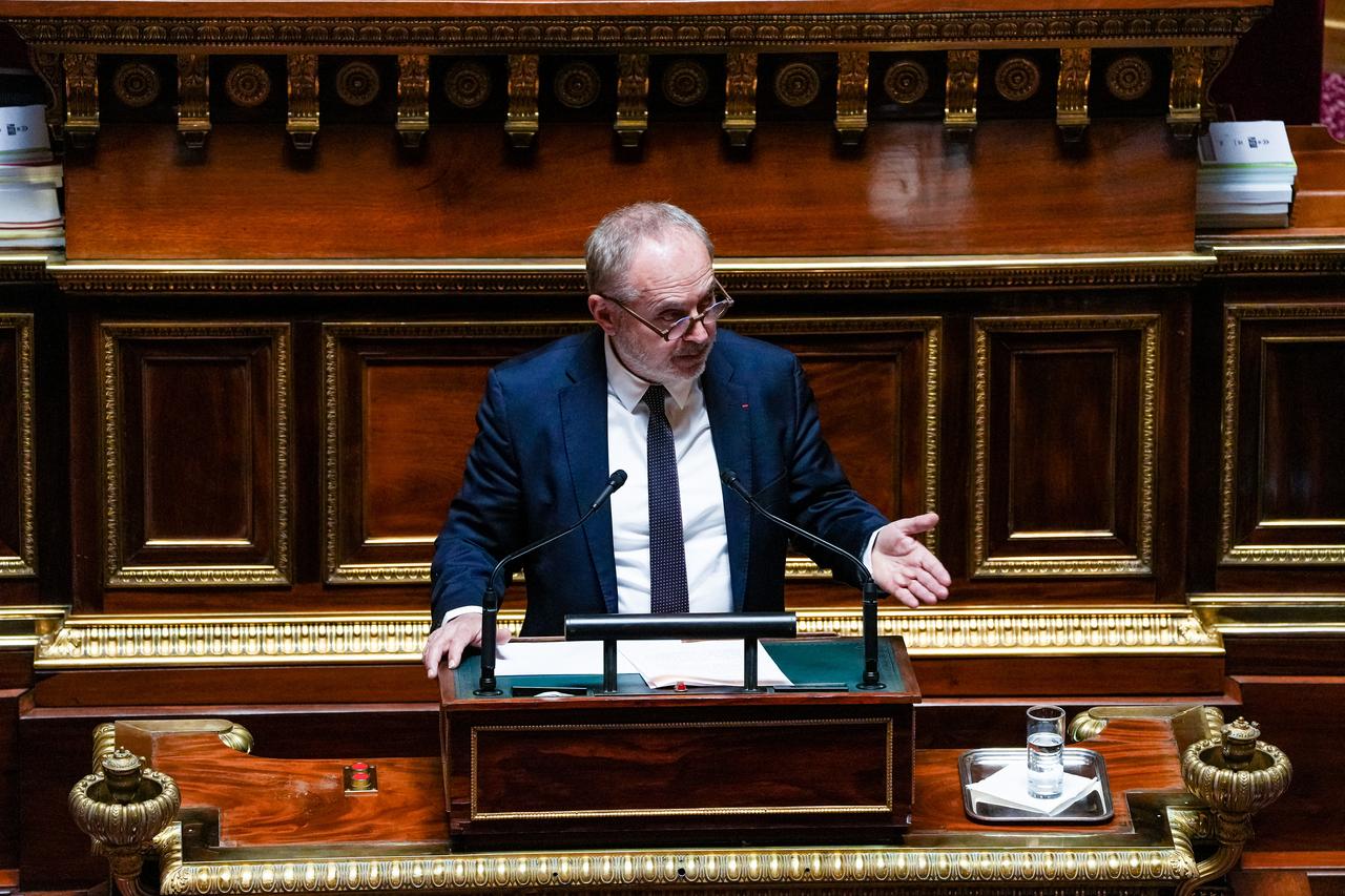 Joël Guerriau, membre du groupe Les Indépendants - République et Territoires, lors d'un intervention au Sénat, le 14 février 2023. [afp - Amaury Cornu / Hans Lucas.]