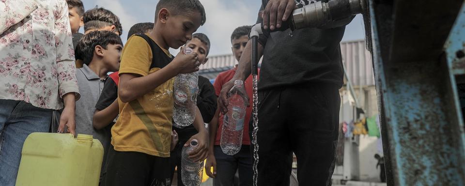 L'eau manque cruellement dans la bande de Gaza. [Kestone - Haitham Imad]