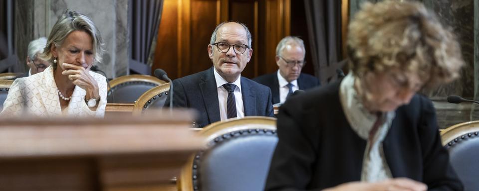 Des membres du Conseil des Etats lors de la session d'été des Chambres fédérales à Berne. [Keystone - Alessandro della Valle]