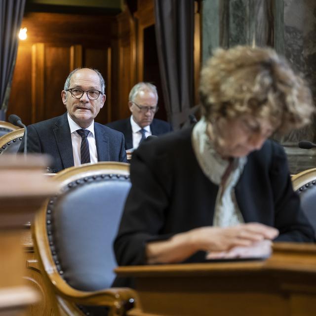 Des membres du Conseil des Etats lors de la session d'été des Chambres fédérales à Berne. [Keystone - Alessandro della Valle]