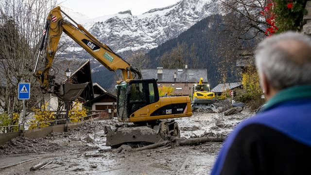 Le village de Champéry a été atteint par une coulée de boue. [Keystone - Noemi Cinelli]