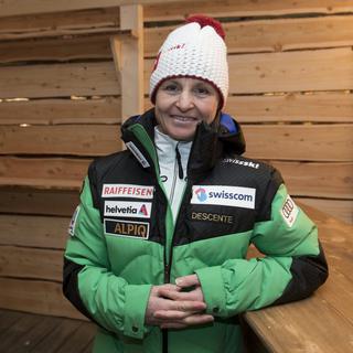 Erika Hess, skieuse alpine. [Keystone - Jean-Christophe Bott]