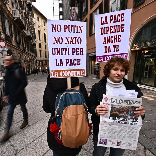 Le mouvement pacifiste reste plus fort qu'ailleurs en Italie. [keystone - Luca Zennaro]