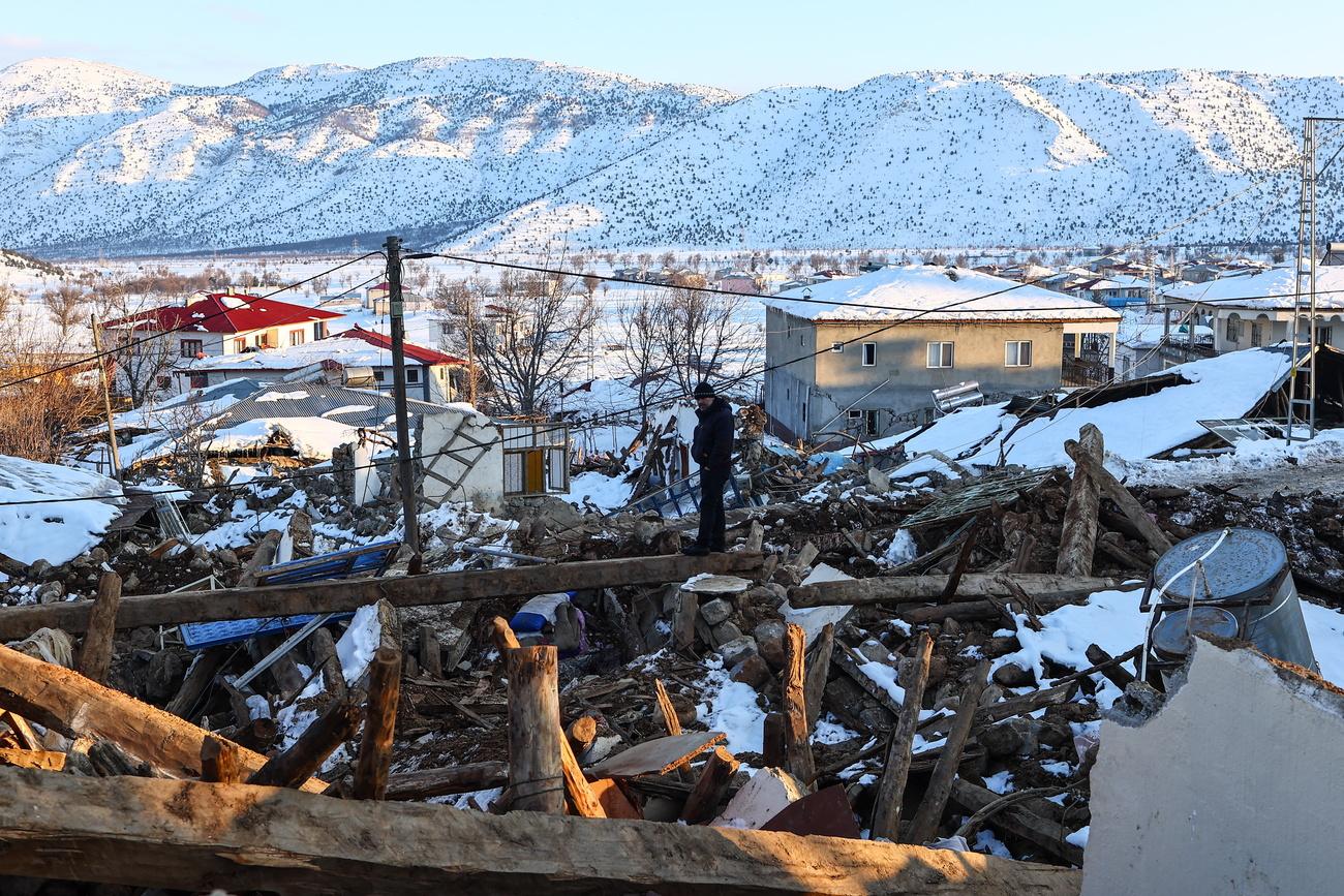 La région d'Elbistan en Turquie n'a pas été épargnée par le double séisme du 6 février dernier. [Keystone - SEDAT SUNA]
