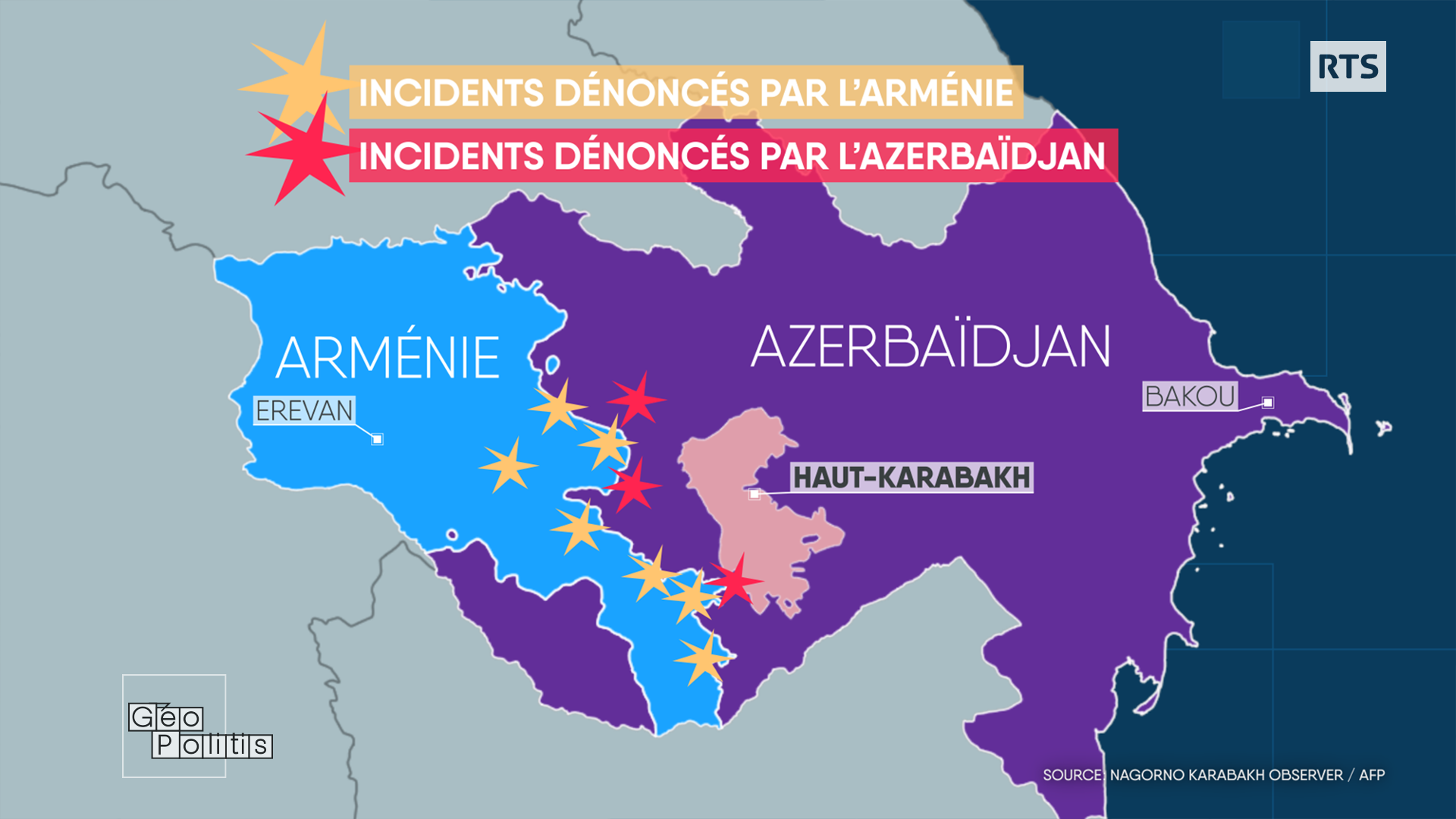 Regain de tension entre l'Arménie et l'Azerbaïdjan. [RTS - Géopolitis]
