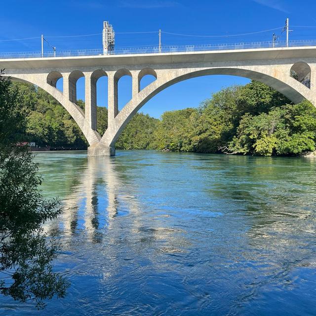 Vue sur le Viaduc de la Jonction, depuis la Pointe de la Jonction à Genève. [RTS - Mathilde Pelletier]