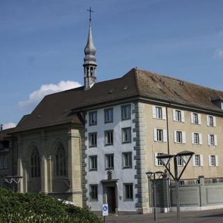 L'Église des Soeurs de Sainte-Ursule à Fribourg abrite également un EMS pour personnes religieuses âgées. [Theodia - DR]