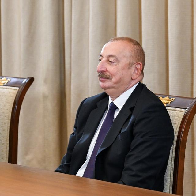 Le président azerbaïdjanais Ilham Aliev, ici en juillet 2023, refuse de prendre part à une rencontre avec le Premier ministre arménien Nikol Pachinia. [AFP - Murat Gok/Anadolu Agency]