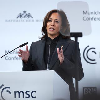 Kamala Harris lors de la Conférence pour la sécurité à Munich. [Keystone - EPA/Johannes Simon]