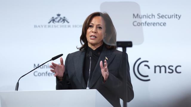 Kamala Harris lors de la Conférence pour la sécurité à Munich. [Keystone - EPA/Johannes Simon]