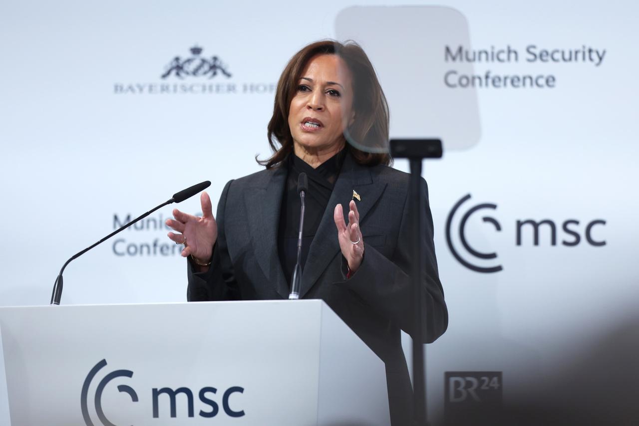 Kamala Harris lors de la Conférence pour la sécurité à Munich. [Keystone - EPA/Johannes Simon]