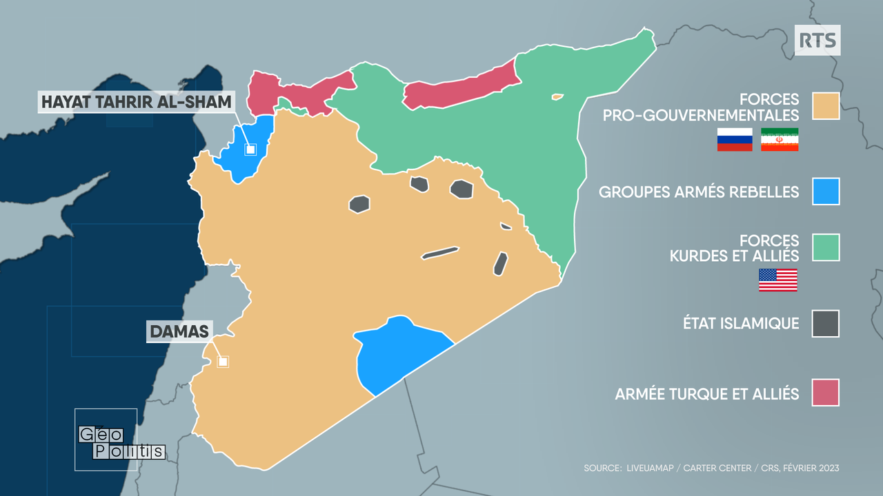 Forces en présences en Syrie. [RTS - Géopolitis]