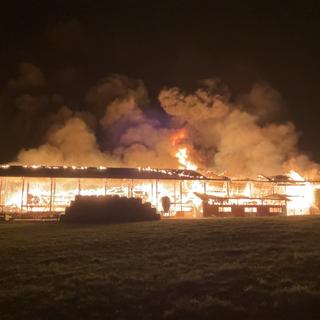 Un important incendie a ravagé une ferme à Bottens (VD). [Police vaudoise]
